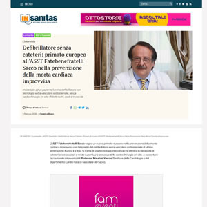 Defibrillatore senza cateteri: primato europeo all’ASST Fatebenefratelli Sacco nella prevenzione della morta cardiaca improvvisa